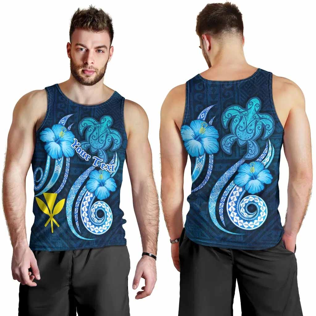 Hawaii Kanaka Maoli Personalised Men Tank Top - Turtle and Tribal Tattoo Of Polynesian
