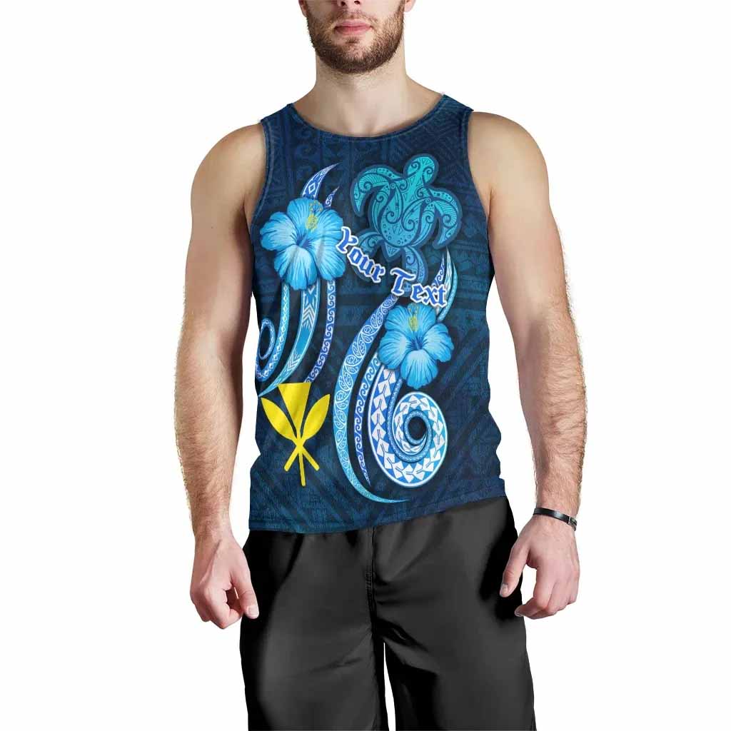 Hawaii Kanaka Maoli Personalised Men Tank Top - Turtle and Tribal Tattoo Of Polynesian