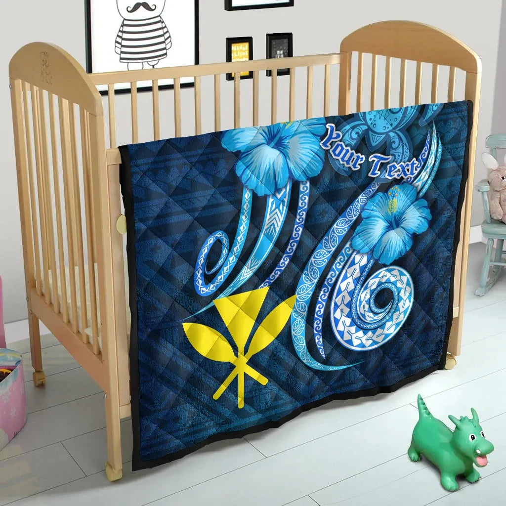 Hawaii Kanaka Maoli Personalised Premium Quilt - Turtle and Tribal Tattoo Of Polynesian