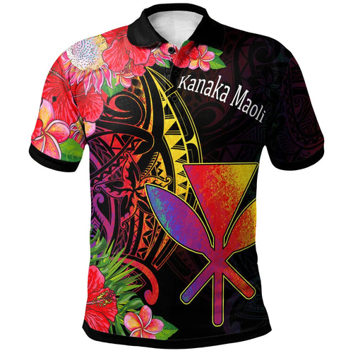 Hawaii Kanaka Maoli Polo Shirt - Tropical Hippie Style