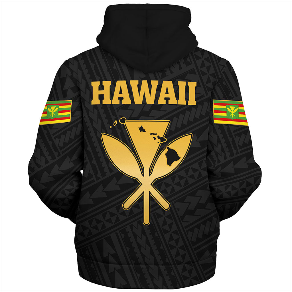 Hawaii Sherpa Hoodie Kanaka Maoli Floral Puakenikeni Lei