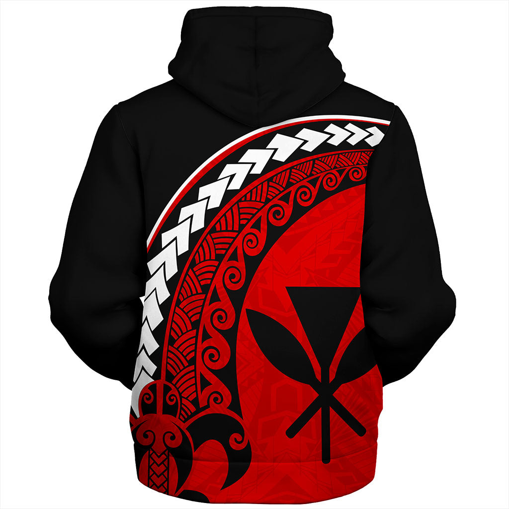 Hawaii Sherpa Hoodie Turtle Polynesian Tribal Kanaka Maoli