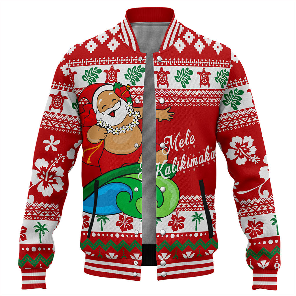 Hawaii Baseball Jacket Santa Claus Ho Ho Ho Christmas
