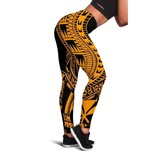 Hawaii Legging Polynesian Pattern Gold