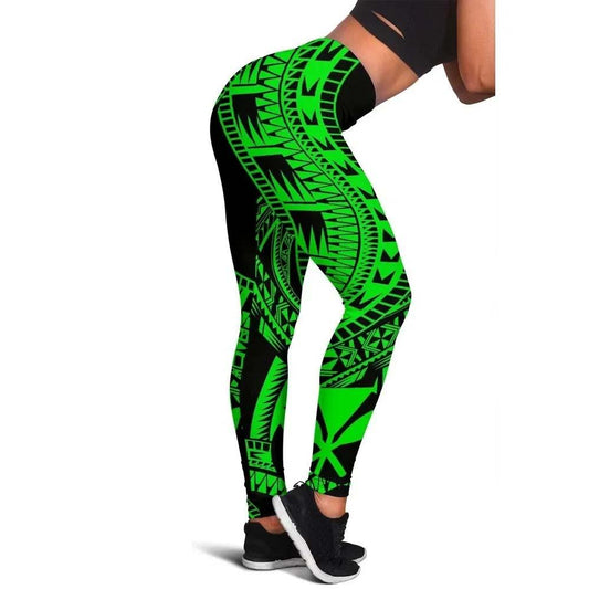 Hawaii Legging Polynesian Pattern Green