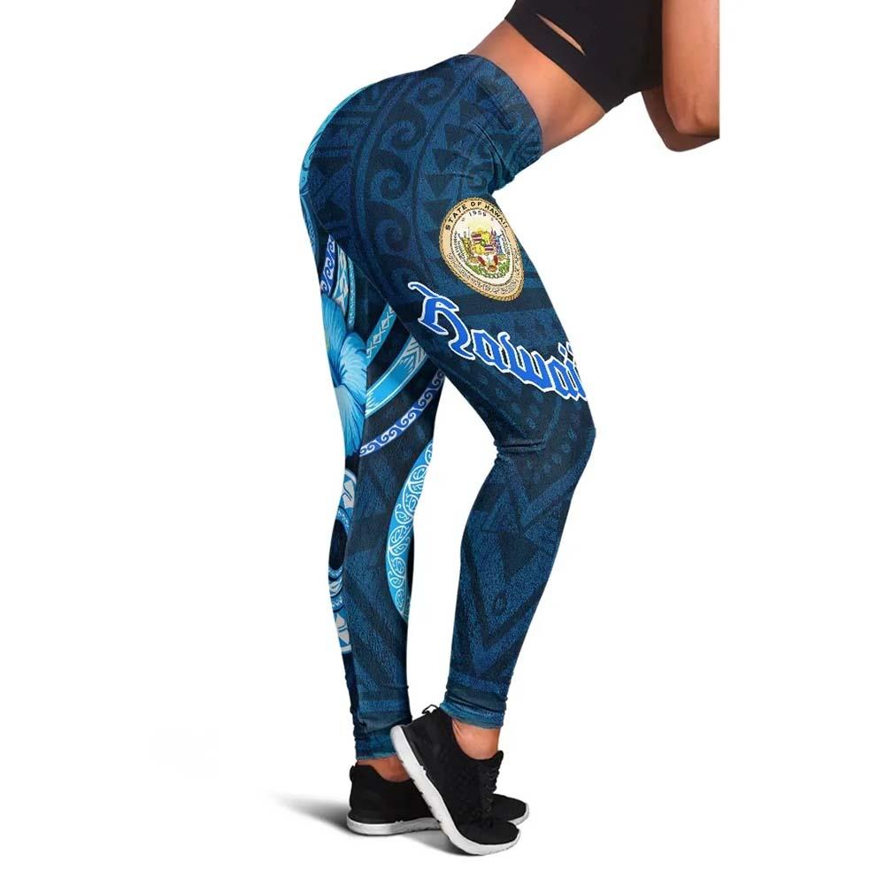 Hawaii Legging -Turtle and Tribal Tattoo Of Polynesian