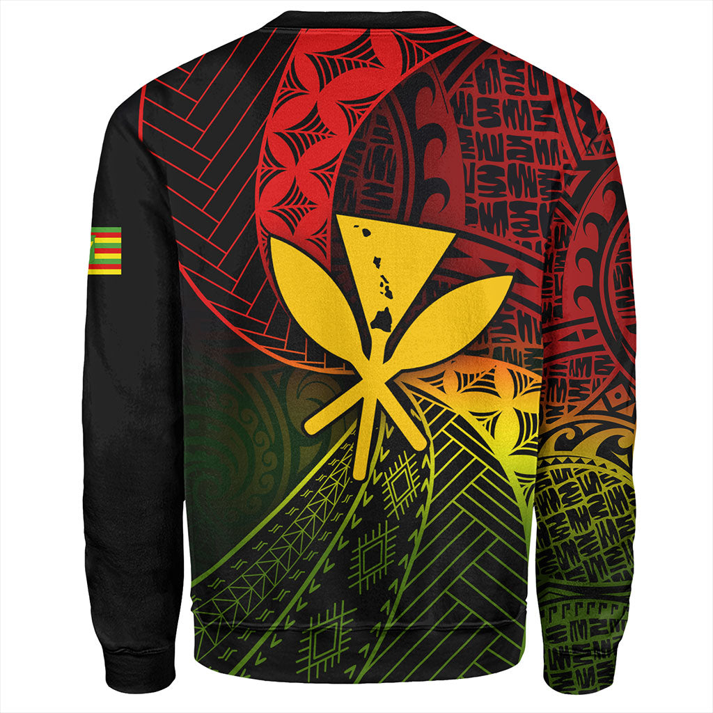 Hawaii Sweatshirt The Map Hawaii Inside Kanaka Maoli Style Reggea