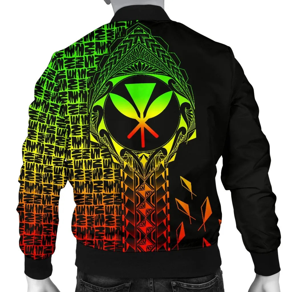 Hawaii Bomber Jacket- Kanaka Maoli Rocket Style (Reggae)