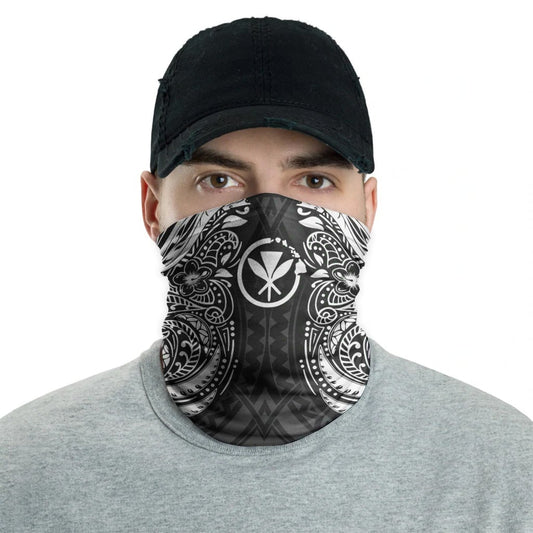 Hawaii Neck Gaiter - Floral Tattoo White