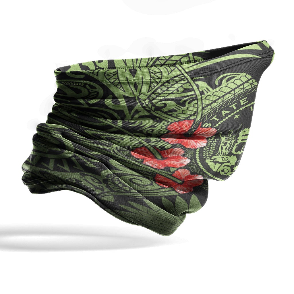 Hawaii Neck Gaiter - Green Pattern Plumeria