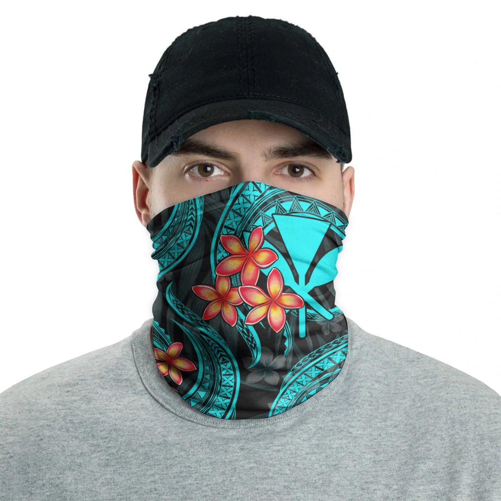 Hawaii Neck Gaiter - Plumeria Turquoise
