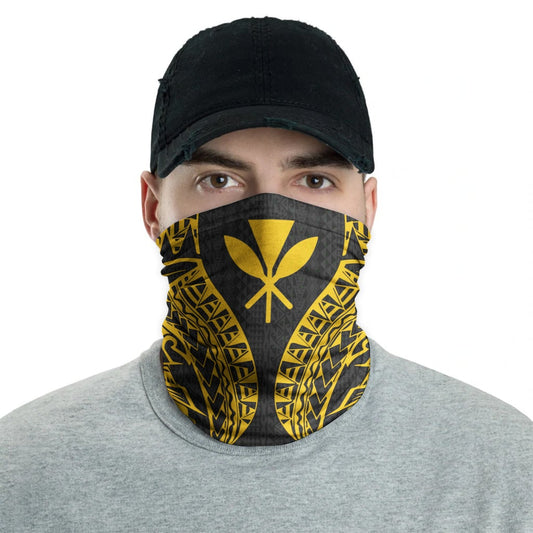 Hawaii Neck Gaiter - Polynesian Pattern Gold