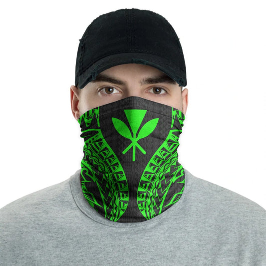 Hawaii Neck Gaiter - Polynesian Pattern Green