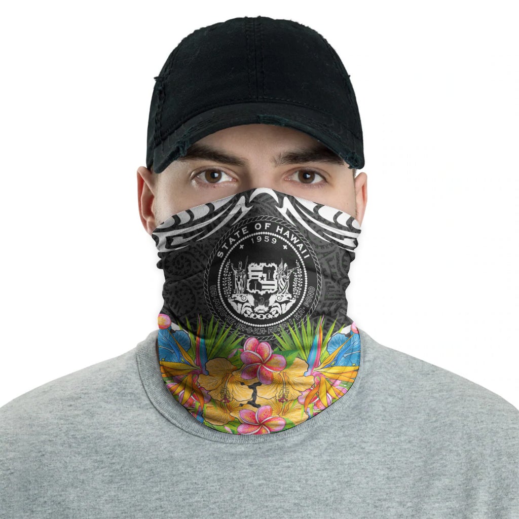 Hawaii Neck Gaiter - Tribal Floral Pattern
