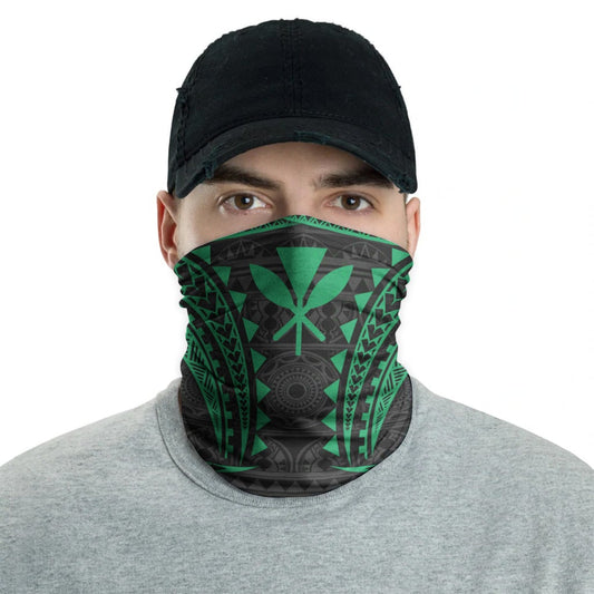 Hawaii Neck Gaiter - Tribal Pattern Green