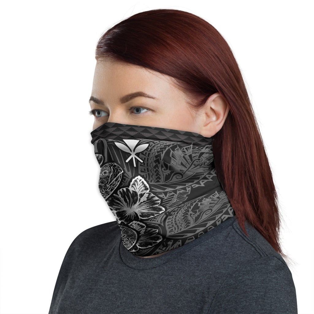 Hawaii Neck Gaiter - Turtle Hibiscus Black