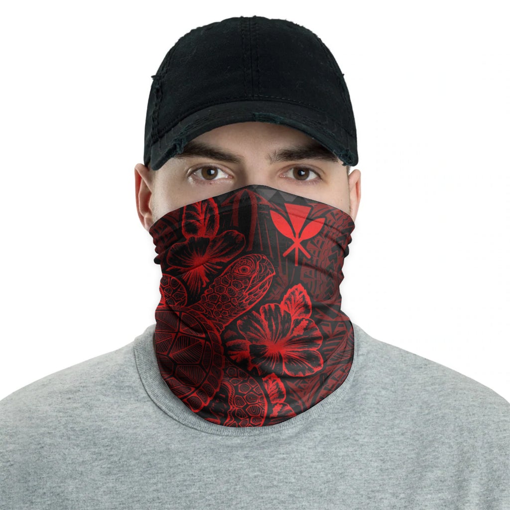 Hawaii Neck Gaiter - Turtle Hibiscus Red