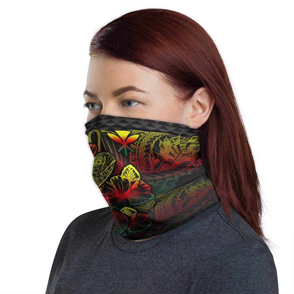 Hawaii Neck Gaiter - Turtle Hibiscus Reggae