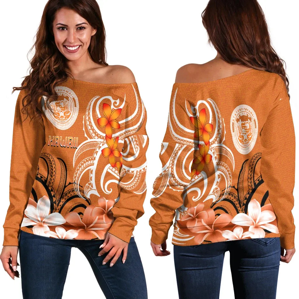 Hawaii Off Shoulder Sweater - Hawaii Seal Hawaiian Spirit