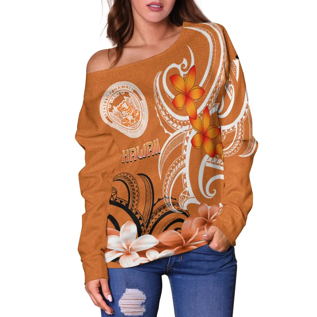 Hawaii Off Shoulder Sweater - Hawaii Seal Hawaiian Spirit