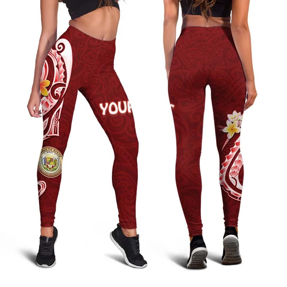 Hawaii Personalised Legging - Hawaii Seal Polynesian Patterns Plumeria
