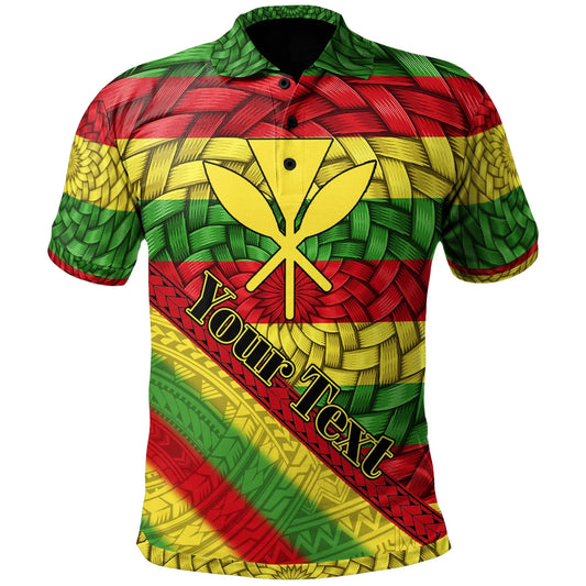Hawaii Polo Shirt - Custom Personalised Kanaka Maoli Flag With Bamboo Patterns