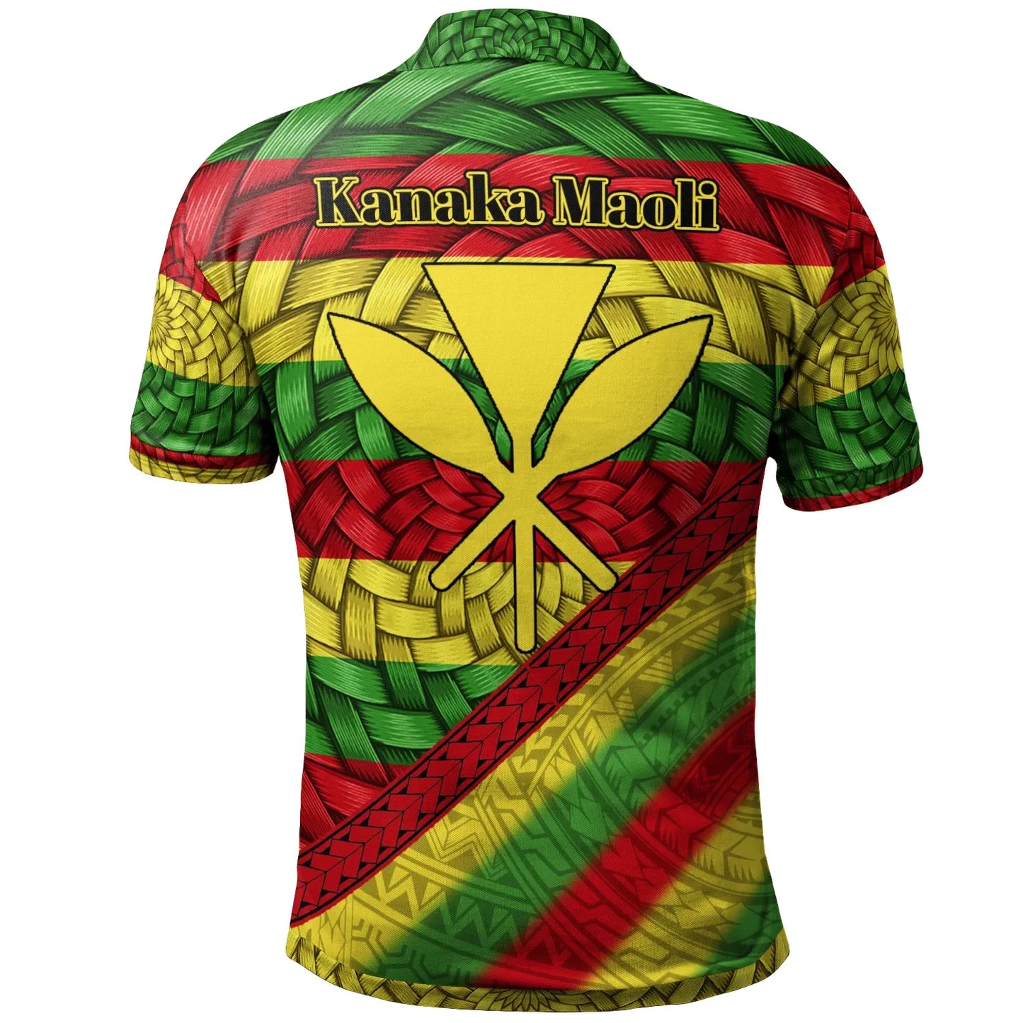 Hawaii Polo Shirt - Custom Personalised Kanaka Maoli Flag With Bamboo Patterns