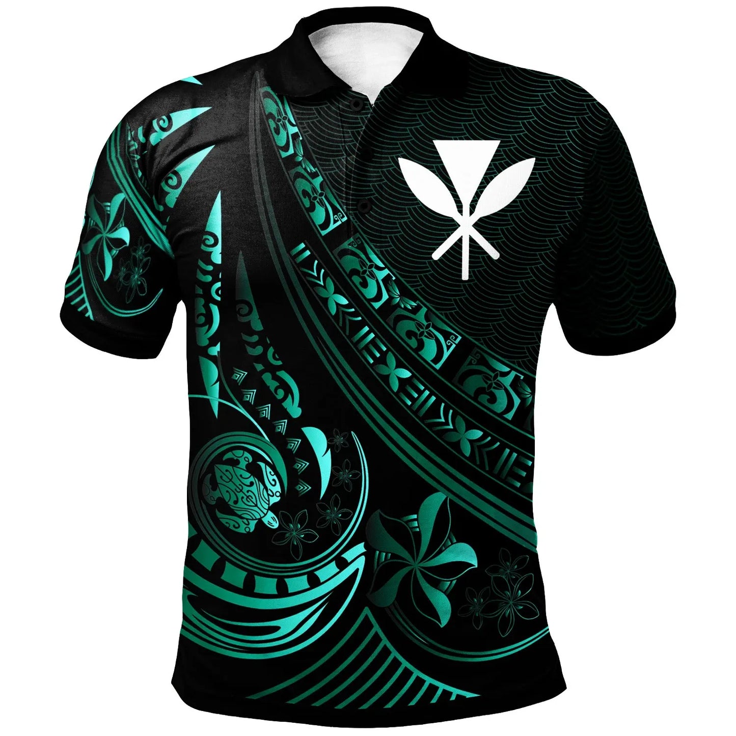 Hawaii Polo Shirt - The Flow Of The Ocean Green