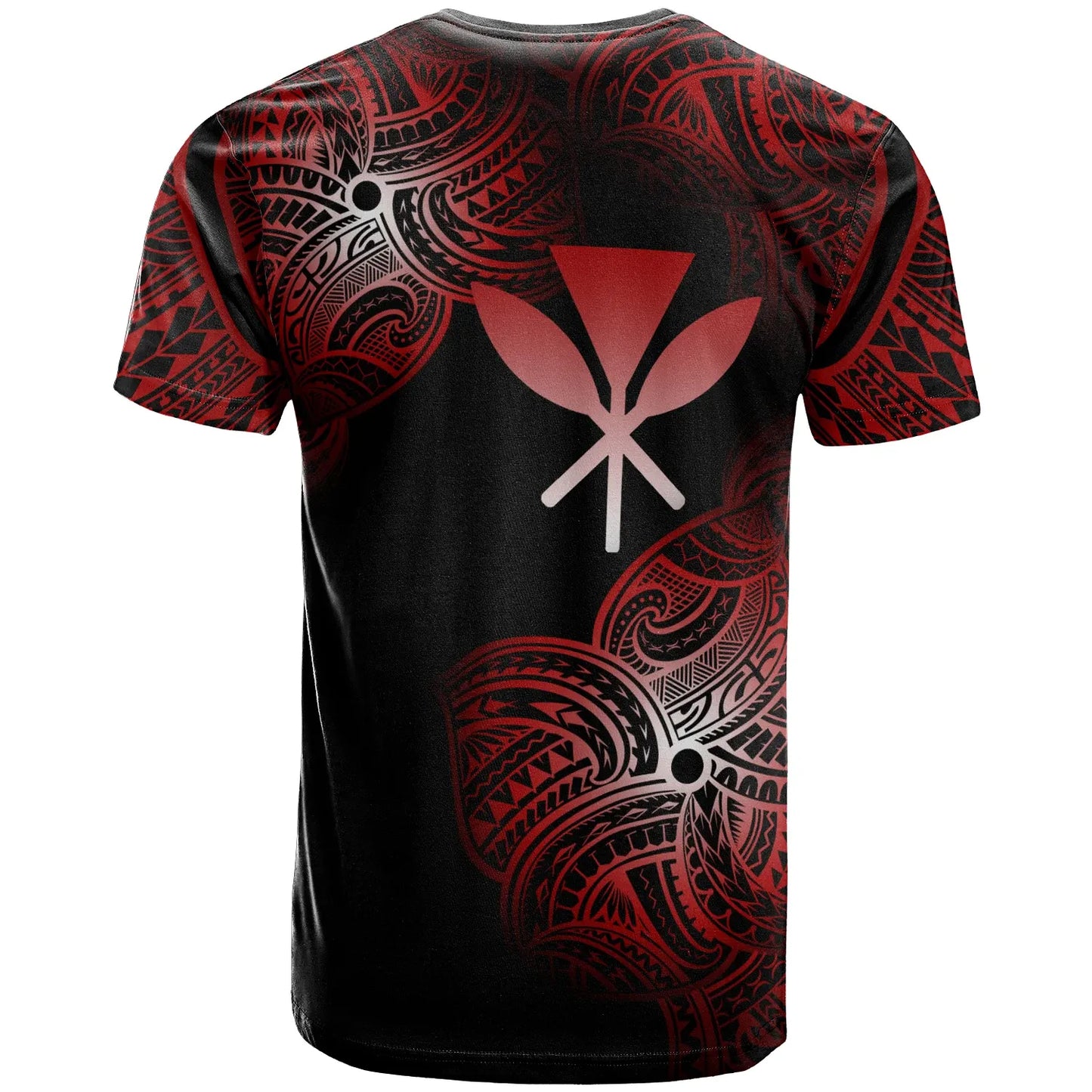 Hawaii Polynesia Custom Personalized T-Shirt - Hawaii Tribal Flower Red