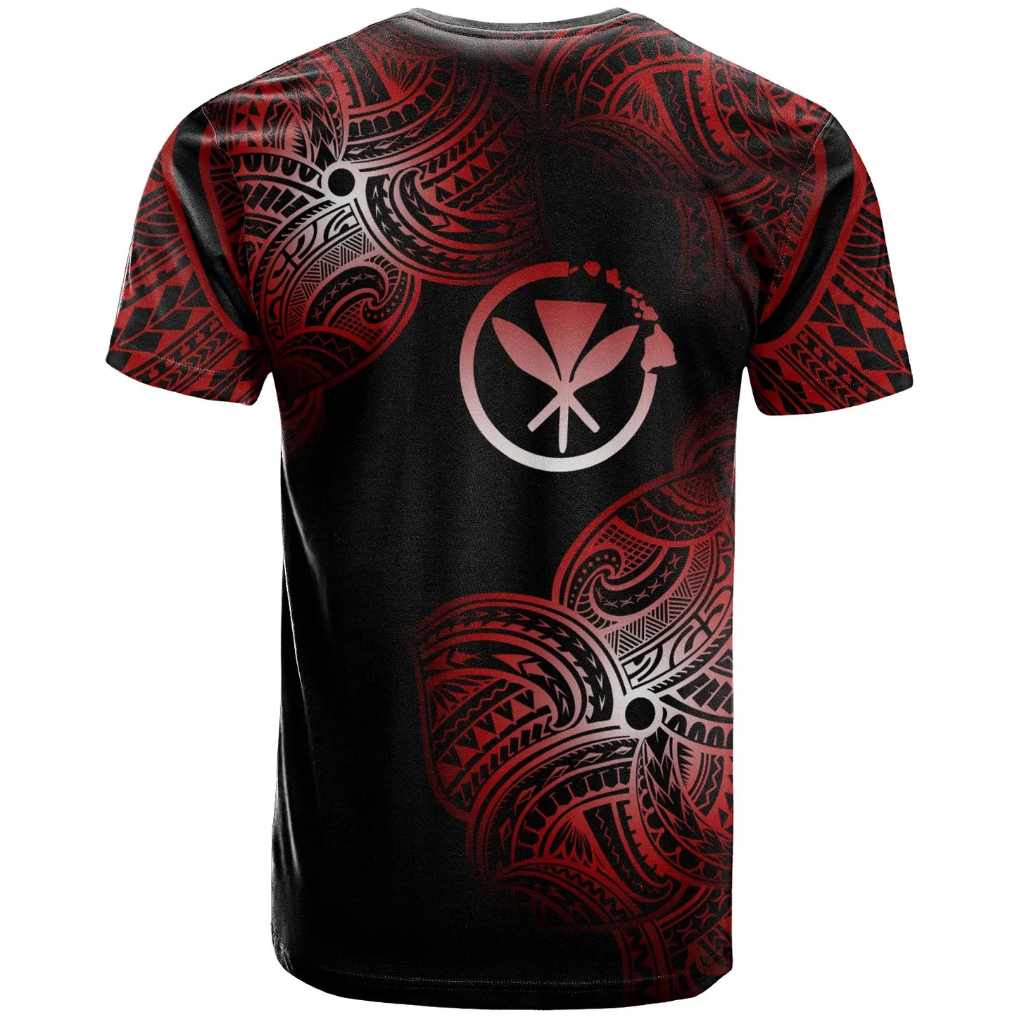 Hawaii Polynesia Custom Personalized T-Shirt - Hawaii Tribal Flower Red