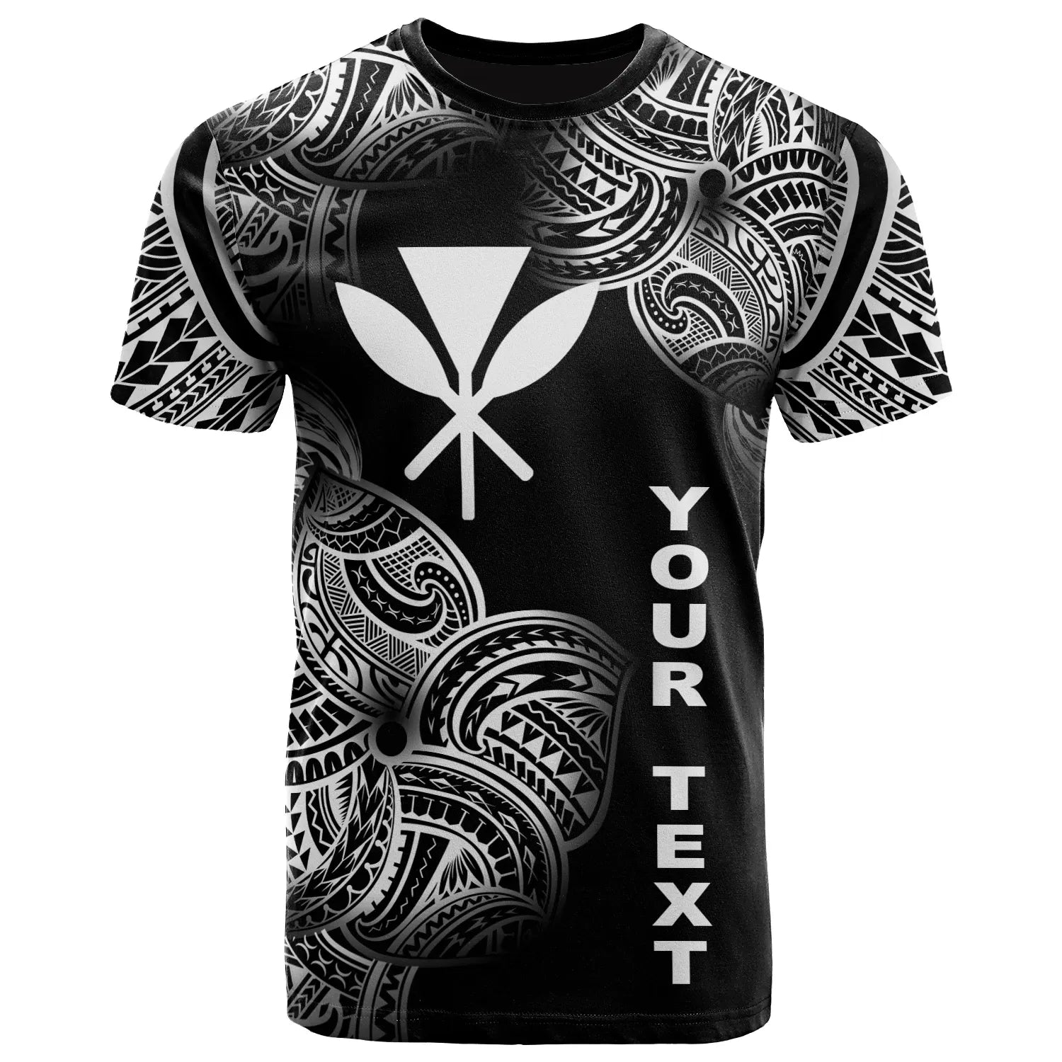 Hawaii Polynesia Custom Personalized T-Shirt - Hawaii Tribal Flower White