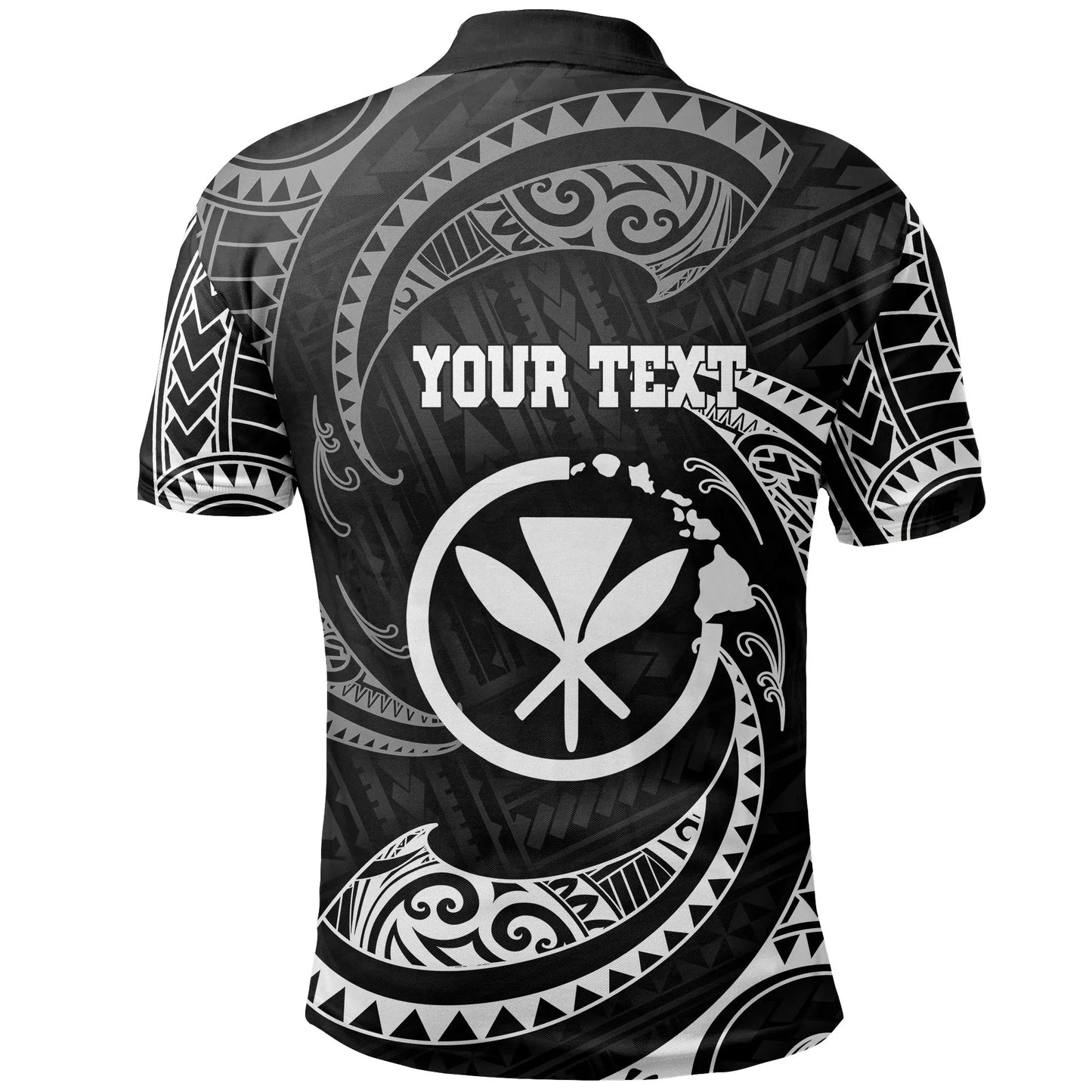 Hawaii Polynesian Custom Personalised Polo Shirt - White Tribal Wave