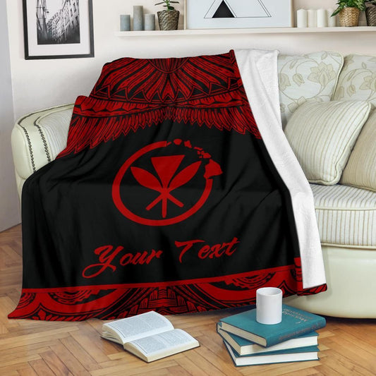 Hawaii Polynesian Custom Personalised Blanket - Hawaii Pride Red Version