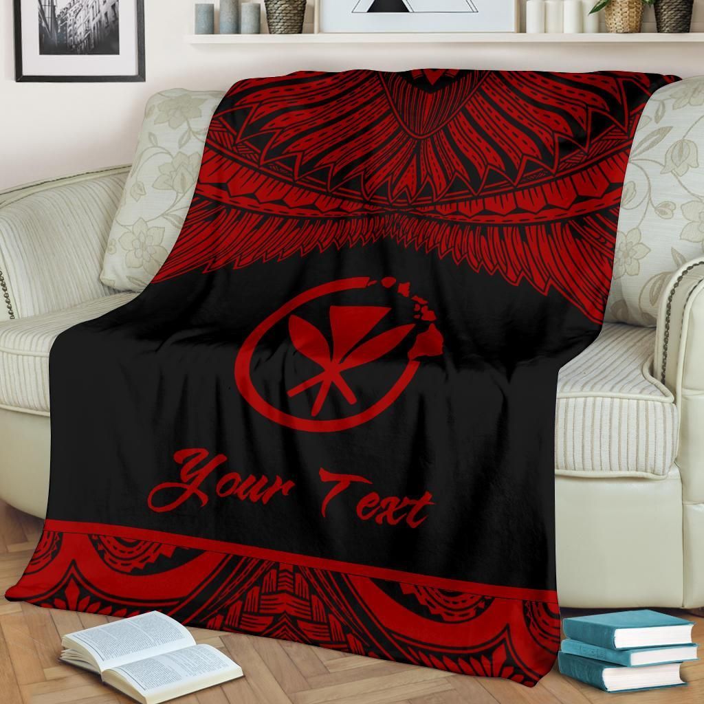 Hawaii Polynesian Custom Personalised Blanket - Hawaii Pride Red Version