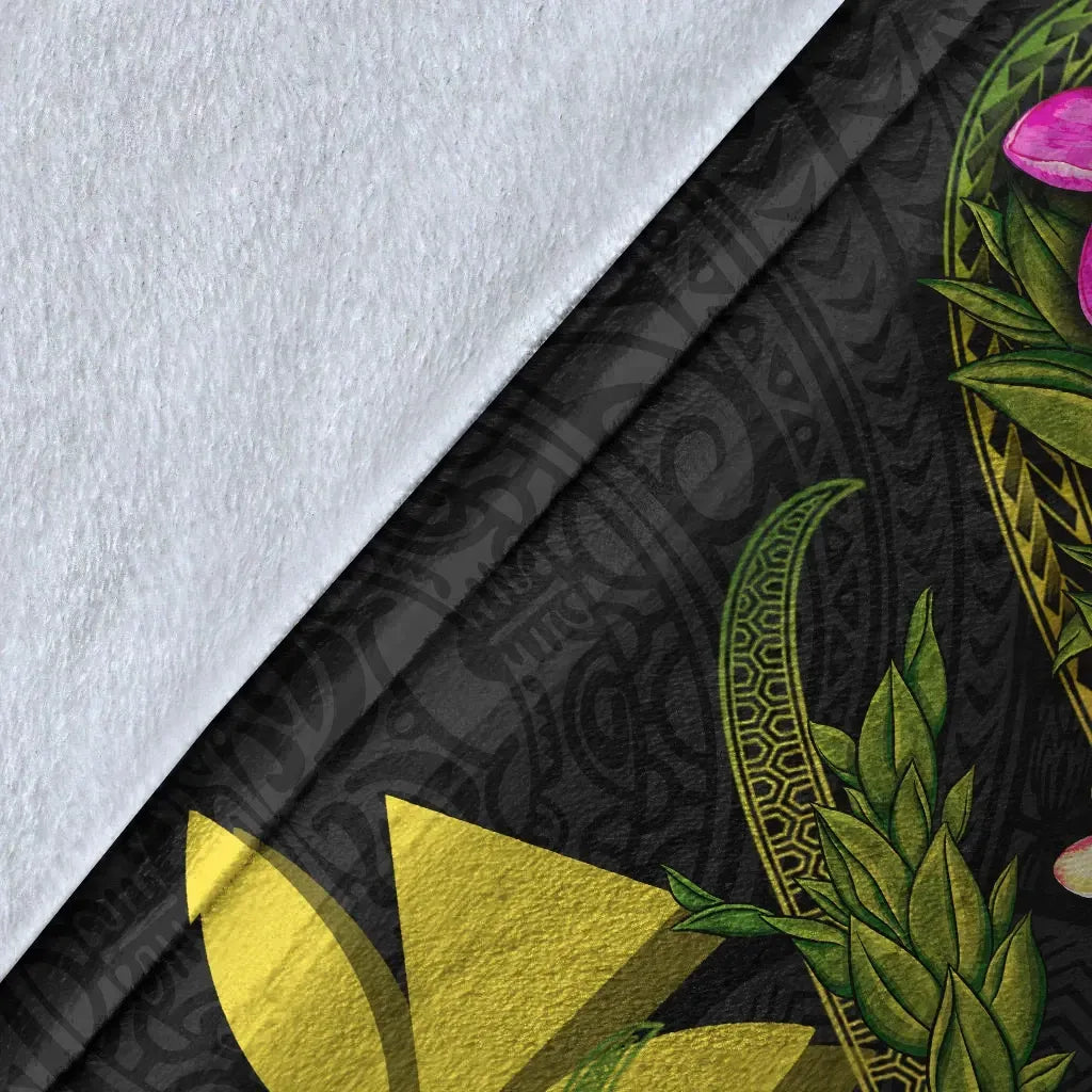 Hawaii Polynesian Custom Personalised Blanket - Plumeria Tribal