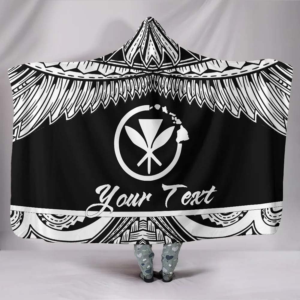 Hawaii Polynesian Custom Personalised Hooded Blanket - Hawaii Pride White Version