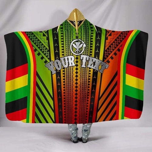 Hawaii Polynesian Custom Personalised Hooded Blanket - Tribal Ornamental