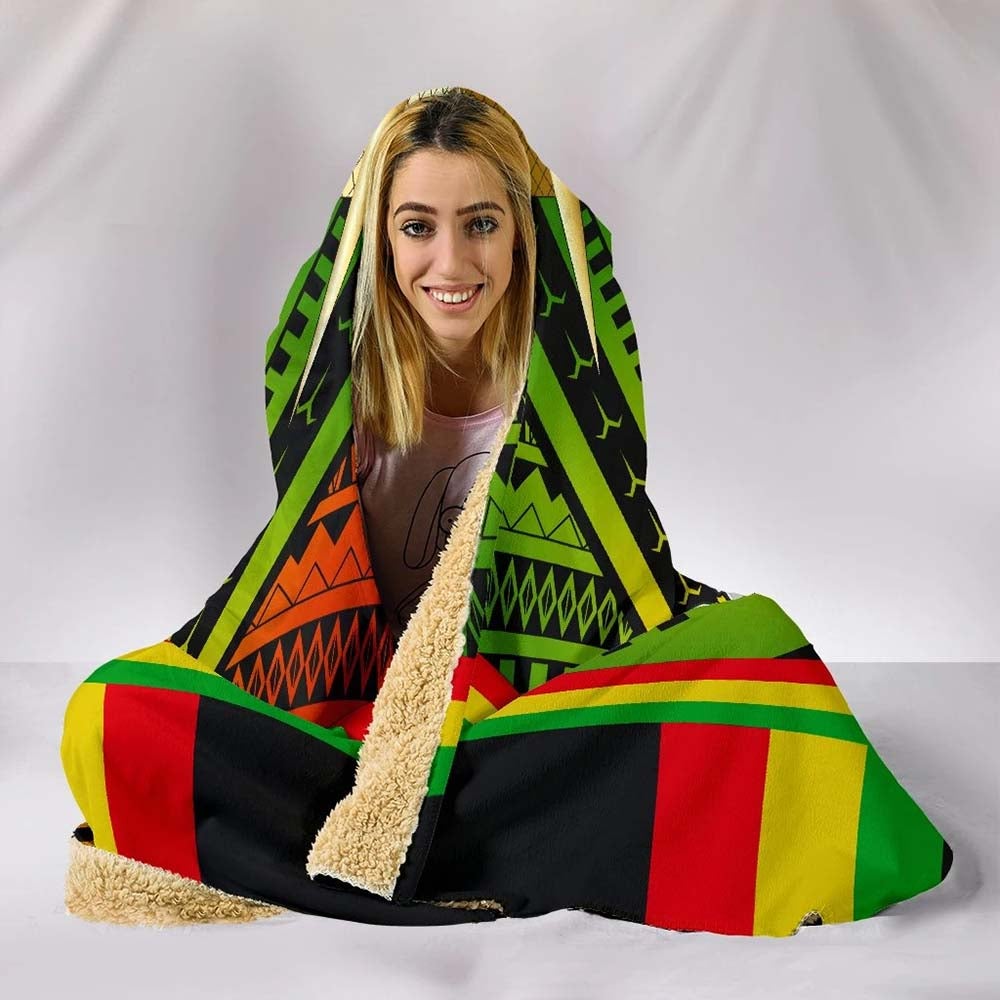 Hawaii Polynesian Custom Personalised Hooded Blanket - Tribal Ornamental