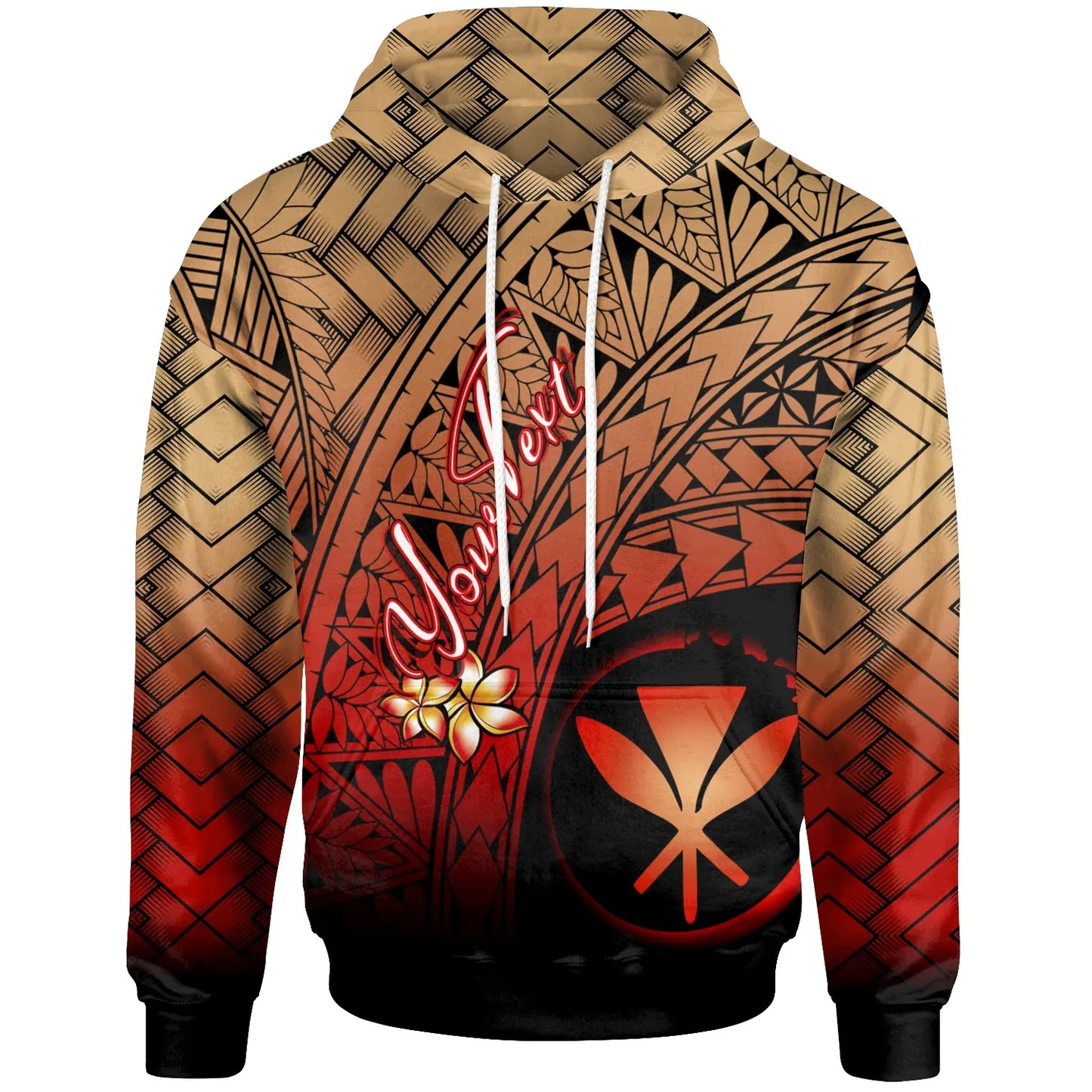 Hawaii Polynesian Custom Personalised Hoodie - Plumeria Tattoo Tribal