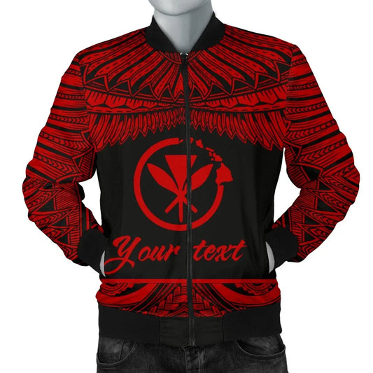 Hawaii Polynesian Custom Personalised Bomber Jacket - Hawaii Pride Red Version