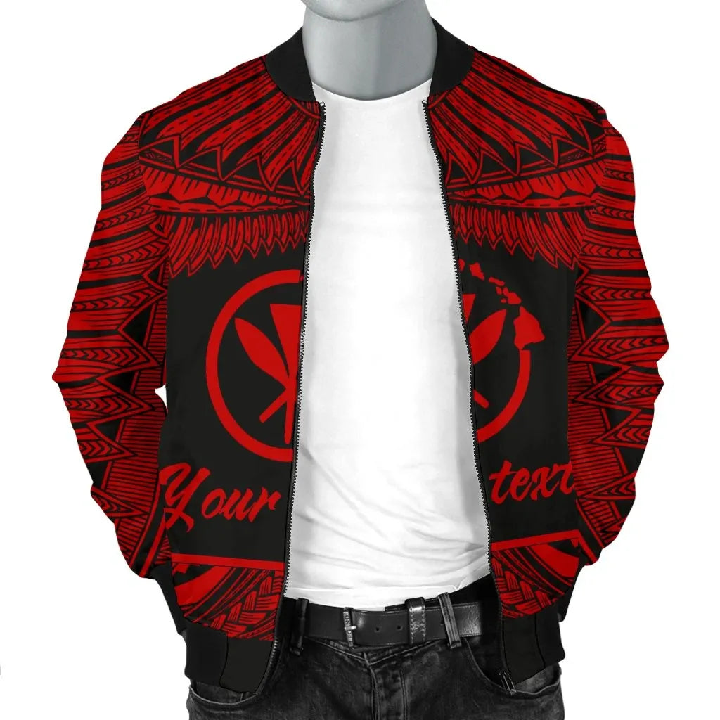 Hawaii Polynesian Custom Personalised Bomber Jacket - Hawaii Pride Red Version