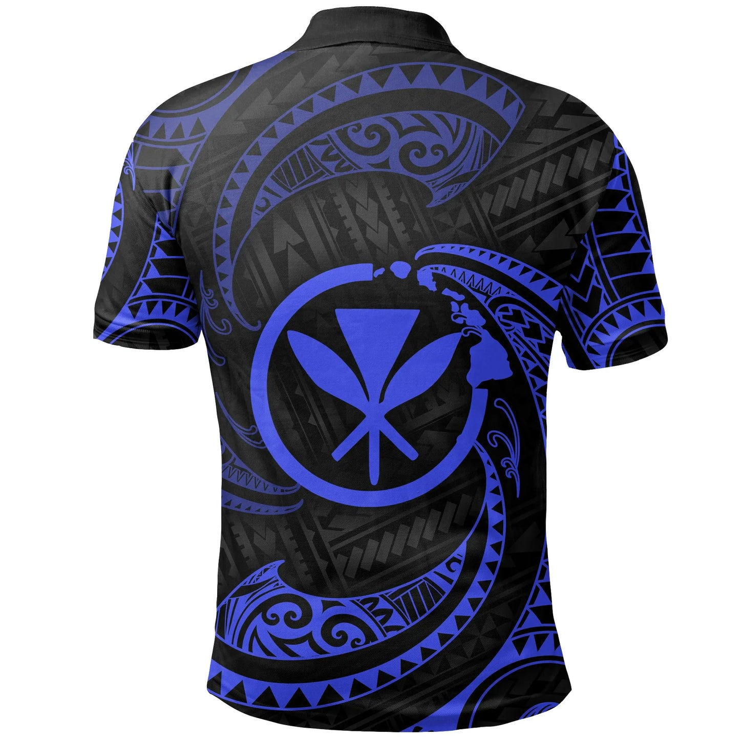 Hawaii Polynesian Custom Personalised Polo Shirt - Blue Tribal Wave