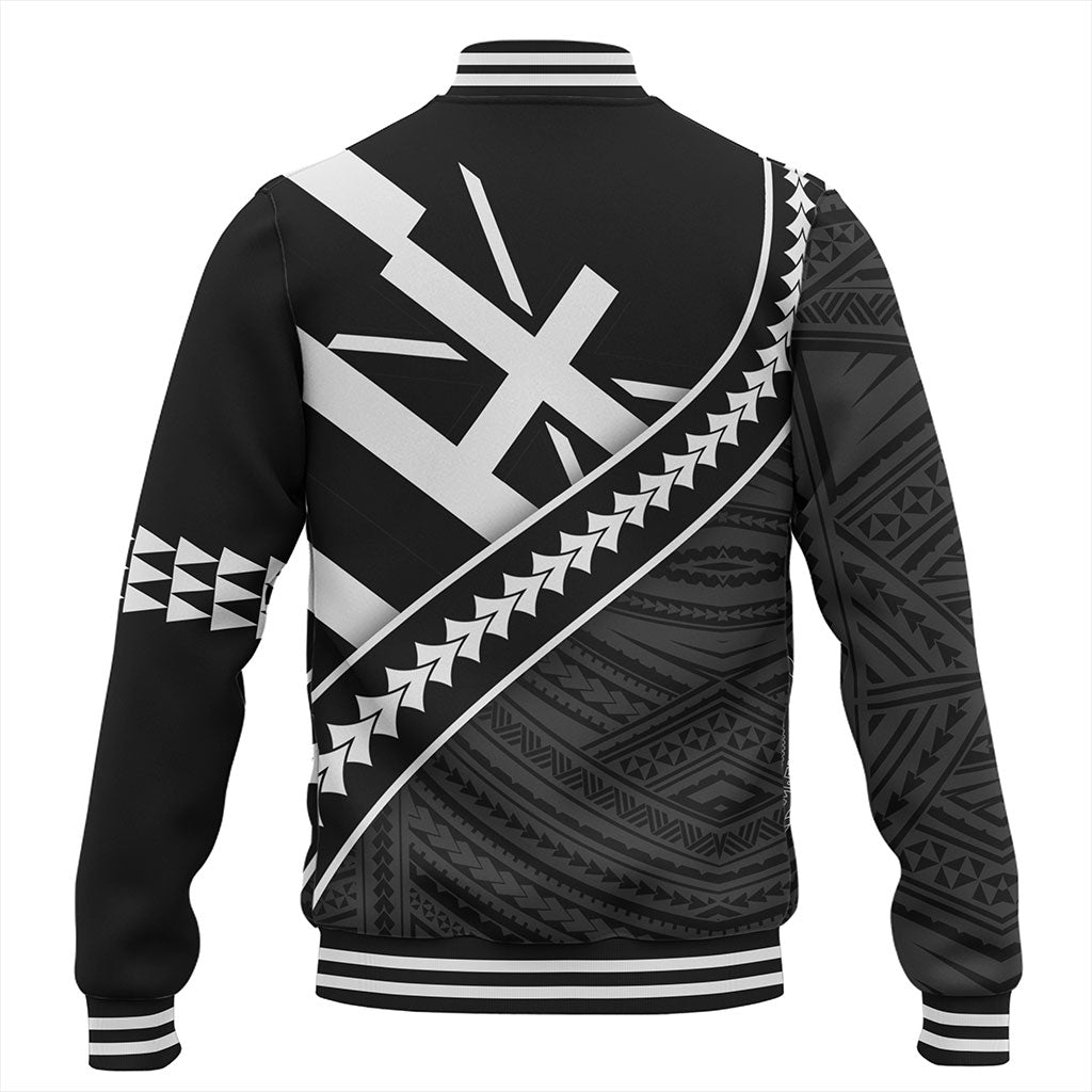Hawaii Baseball Jacket Polynesian Flag Black Unique Style