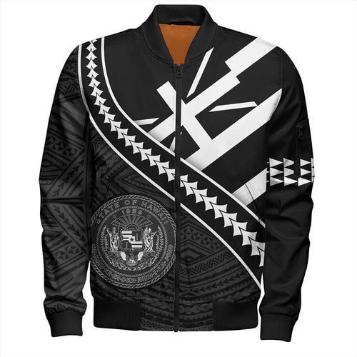 Hawaii Bomber Jacket Polynesian Flag Black Unique Style