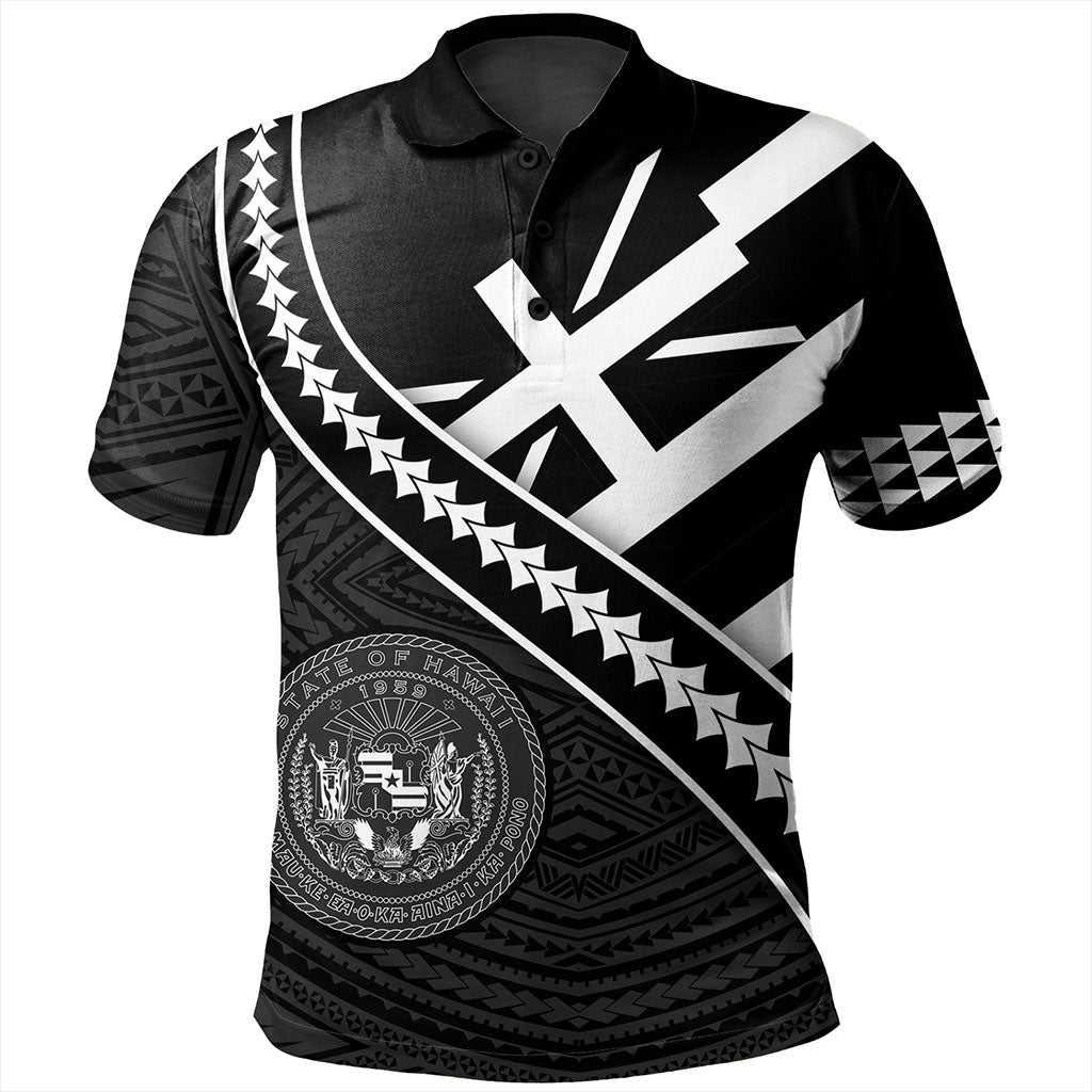 Hawaii Polo Shirt Polynesian Flag Black Unique Style