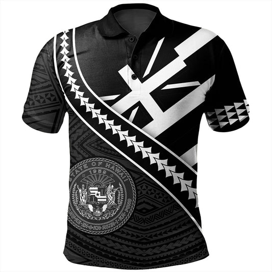 Hawaii Polo Shirt Polynesian Flag Black Unique Style