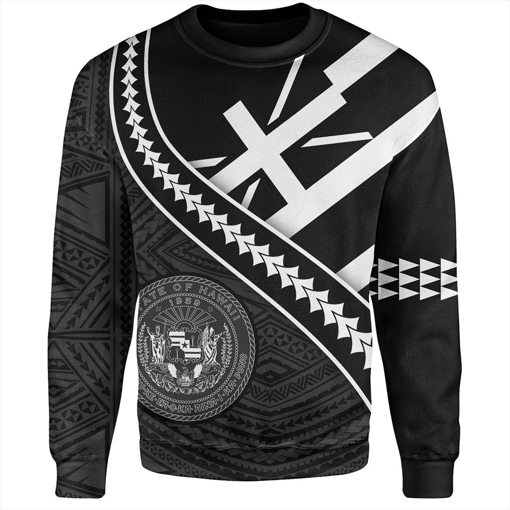 Hawaii Sweatshirt Polynesian Flag Black Unique Style