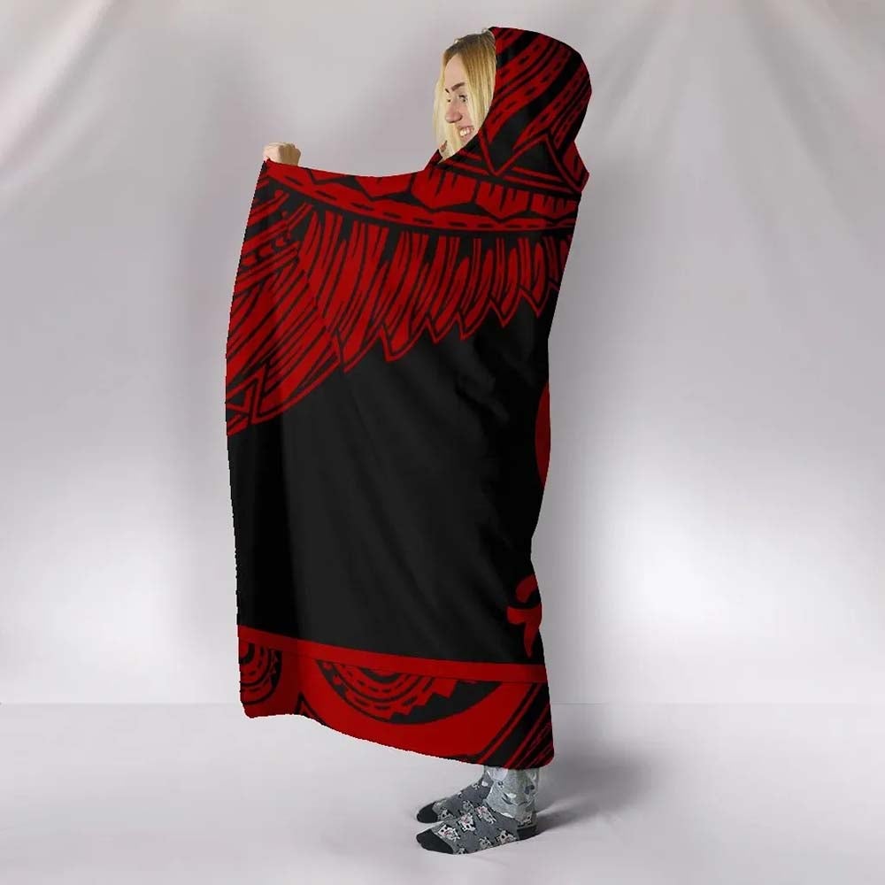 Hawaii Polynesian Hooded Blanket - Hawaii Pride Red Version