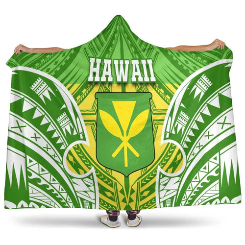Hawaii Polynesian Hooded Blanket - Hawaiian Pattern With Seal