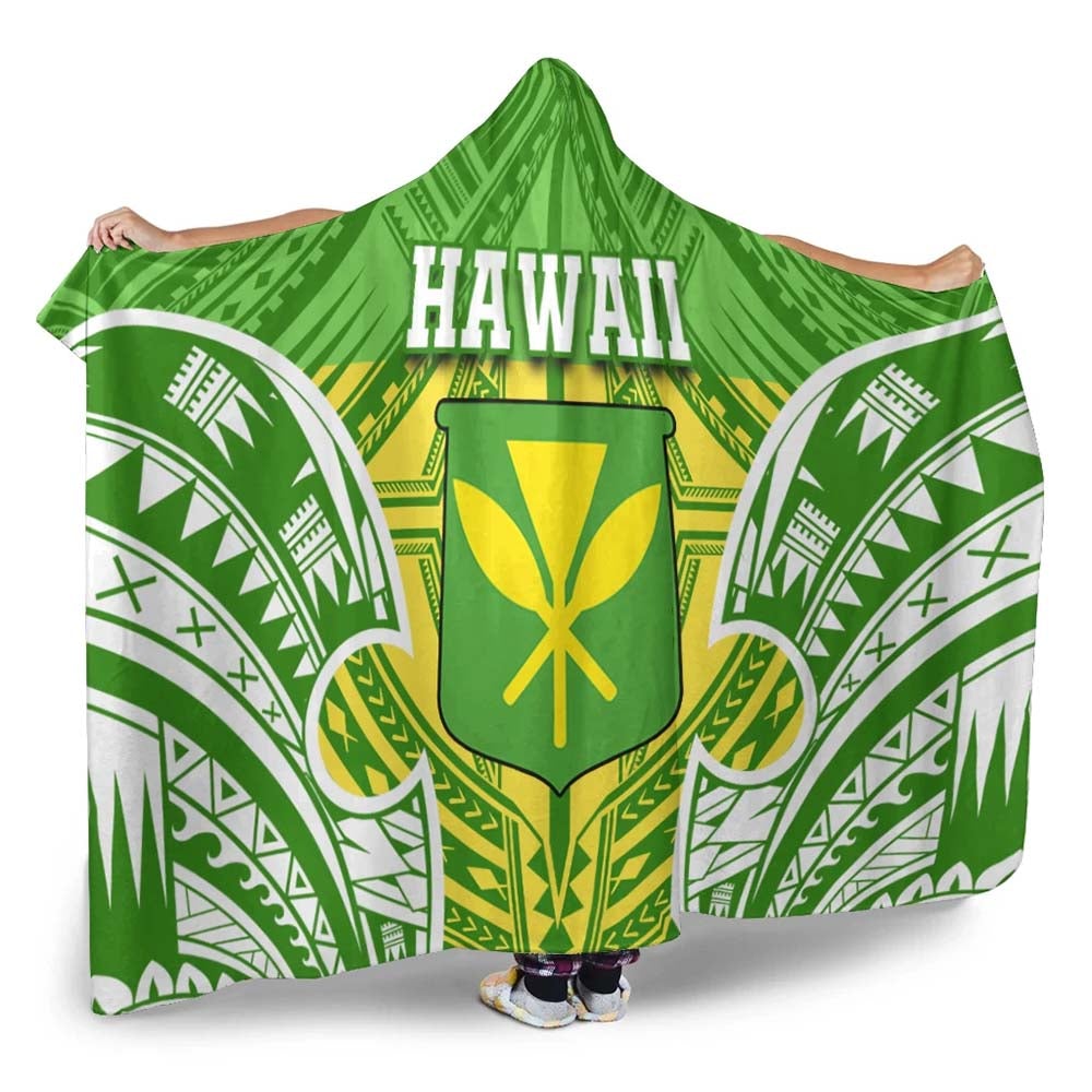 Hawaii Polynesian Hooded Blanket - Hawaiian Pattern With Seal